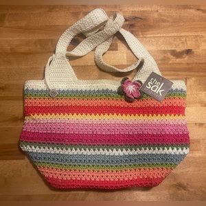 The Sak Crocheted Rainbow Shoulder Bag